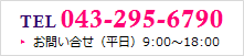 TEL 043-295-6790 お問い合せ（平日）9:00～18:00